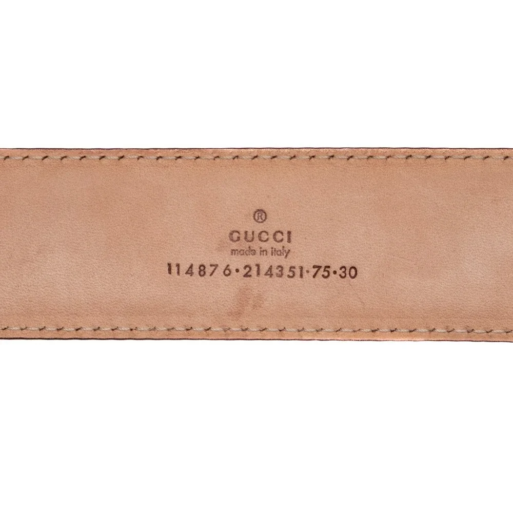 Women's GucciGuccissima GG Interlocking Belt 75/30 Olive Green Gold Buckle - Picture 6 of 9